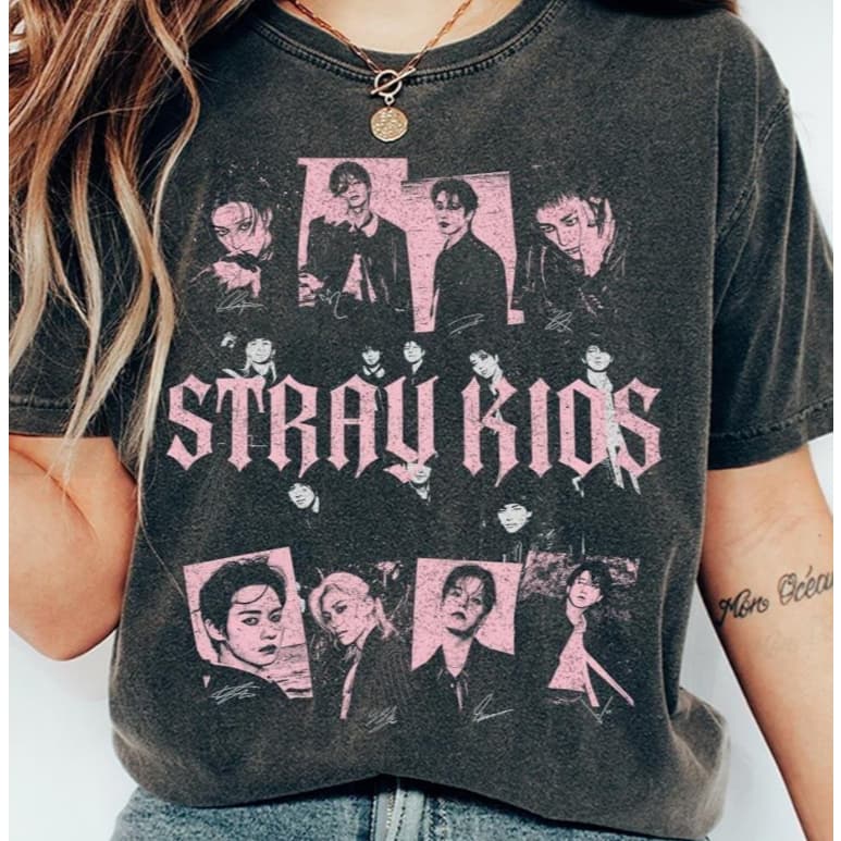 Camiseta Stray Kids Moda Coreana Unissex Estilo Street