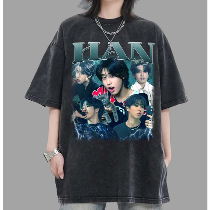 Camiseta Stray Kids Design Moderno K-Pop Algodão han