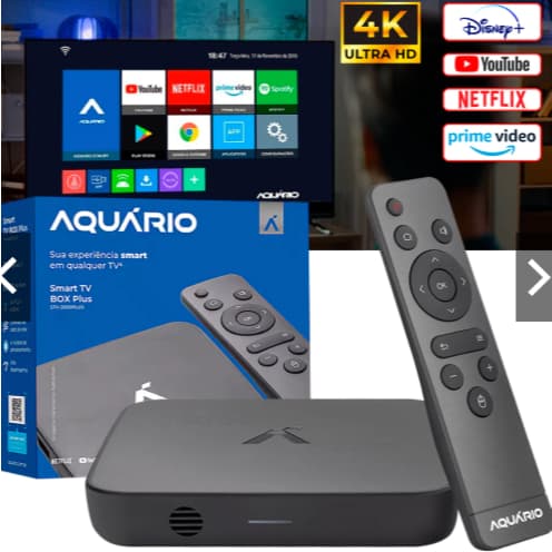 Smart Box TV Aquário STV-3000 Plus 4K Android 11 Wi-Fi HDMI RCA Original NF