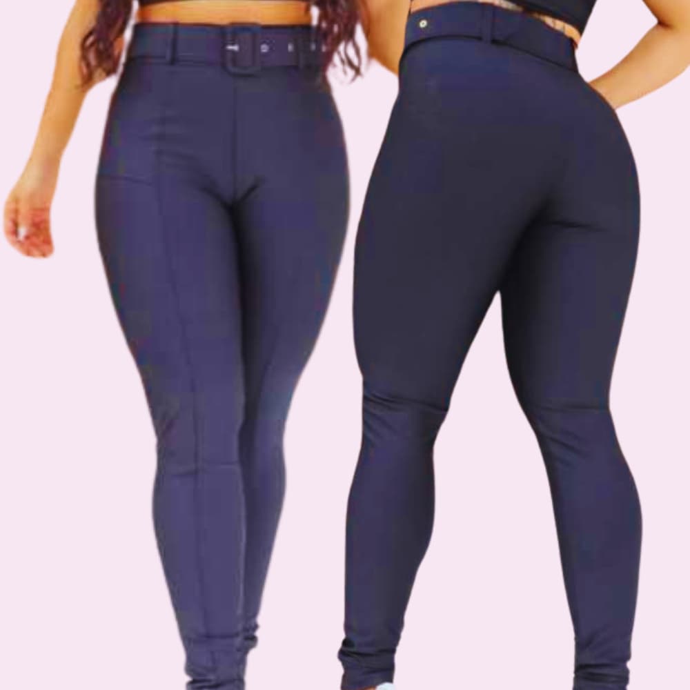 Legging Feminina modeladora com cinto – Preto e Marrom (P ao GG)