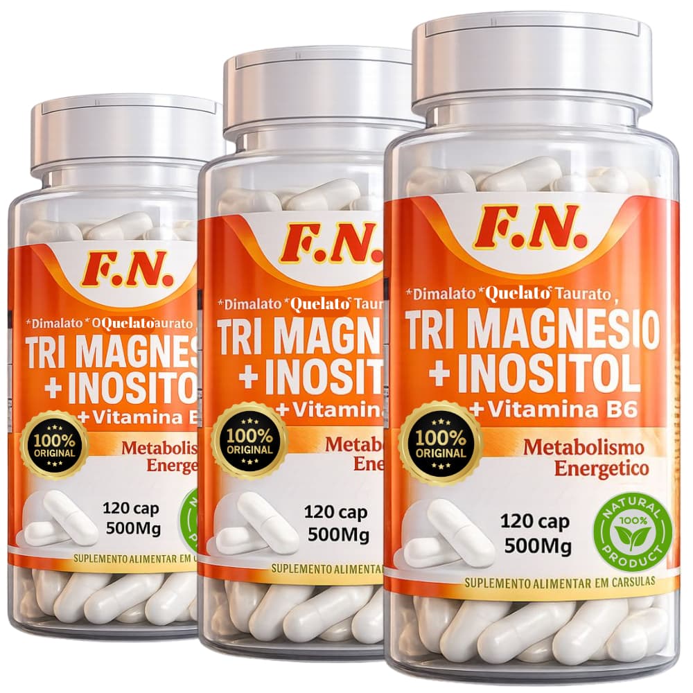 Inositol 120 capsulas + Tri-Magnesio 100% origina mais vendido Magnesio Dimalato quelato vitamina B6