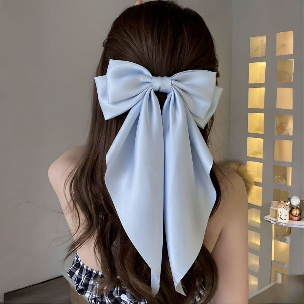 Elegante Clipe De Cabelo Grande Com Laço Tecido Cetim Premium 2026