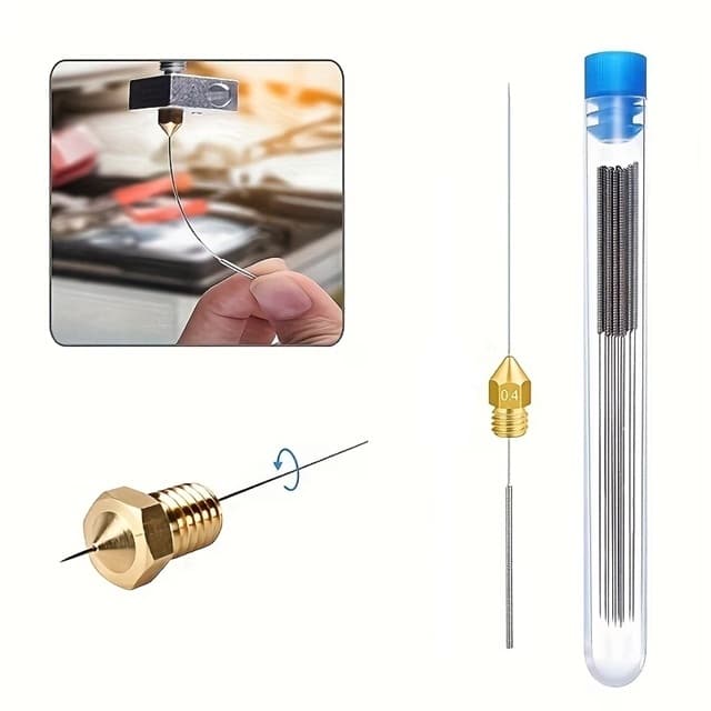 Kit 10 Agulhas De Limpeza De Bico 0, 4mm Para Impressora 3d