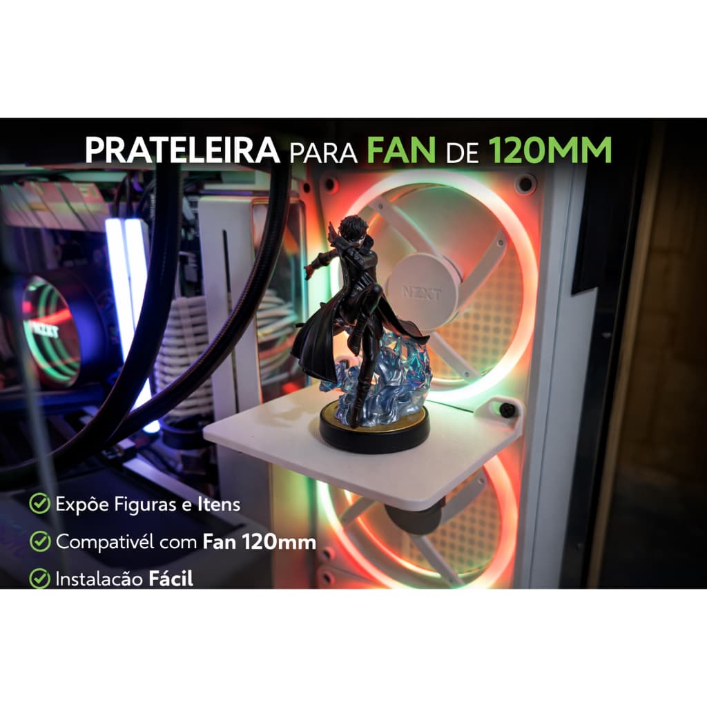 Prateleira Fan 120mm Pc Gamer Cpu Gamer Gabinete Decoração Gamer