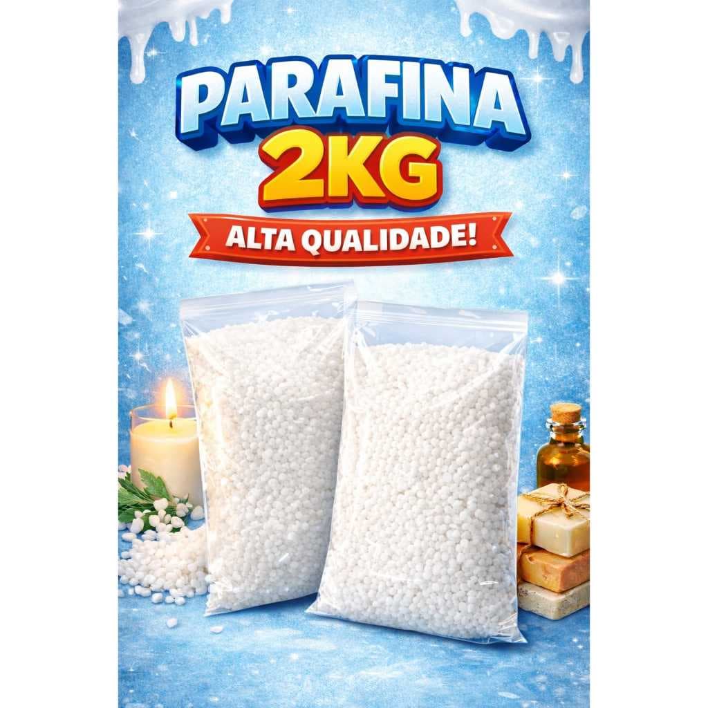 Parafina Lentilhada 500g, 1Kg e 2Kg Nacional 100% Pura Para Velas Perfumadas e Decorativas