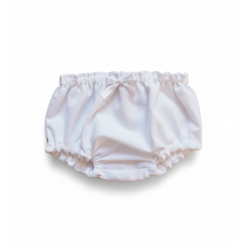 Calcinha Tapa Fralda Infantil Enxoval Premium Bebe Menina Algodão Confortável Branca Cores Variadas Tam 3 meses a 2 anos