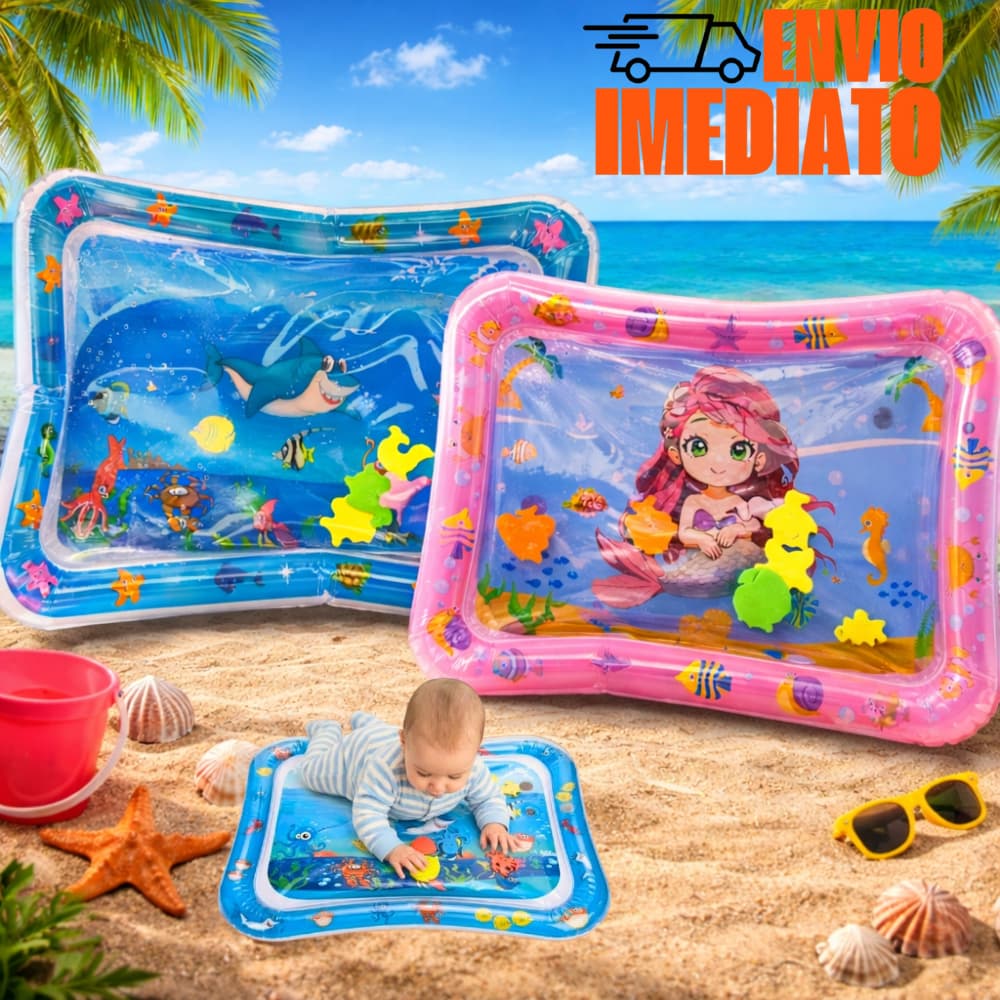 Tapete Infantil Bebê Inflável Água Atividades Sensorial Almofada Menino e Menina