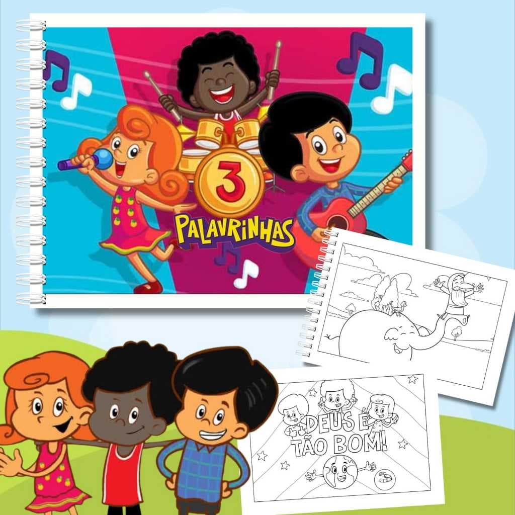Livro de Colorir 3 Palavrinhas – Infantil, Educativo e Cristão