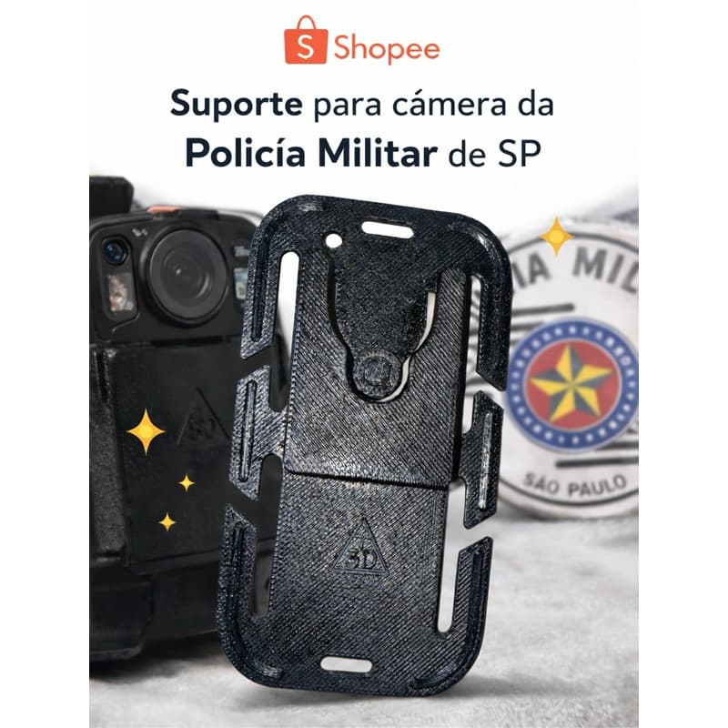 Suporte para Cop  Câmera Policial PM SP | Acessório Tático | Fixação Segura