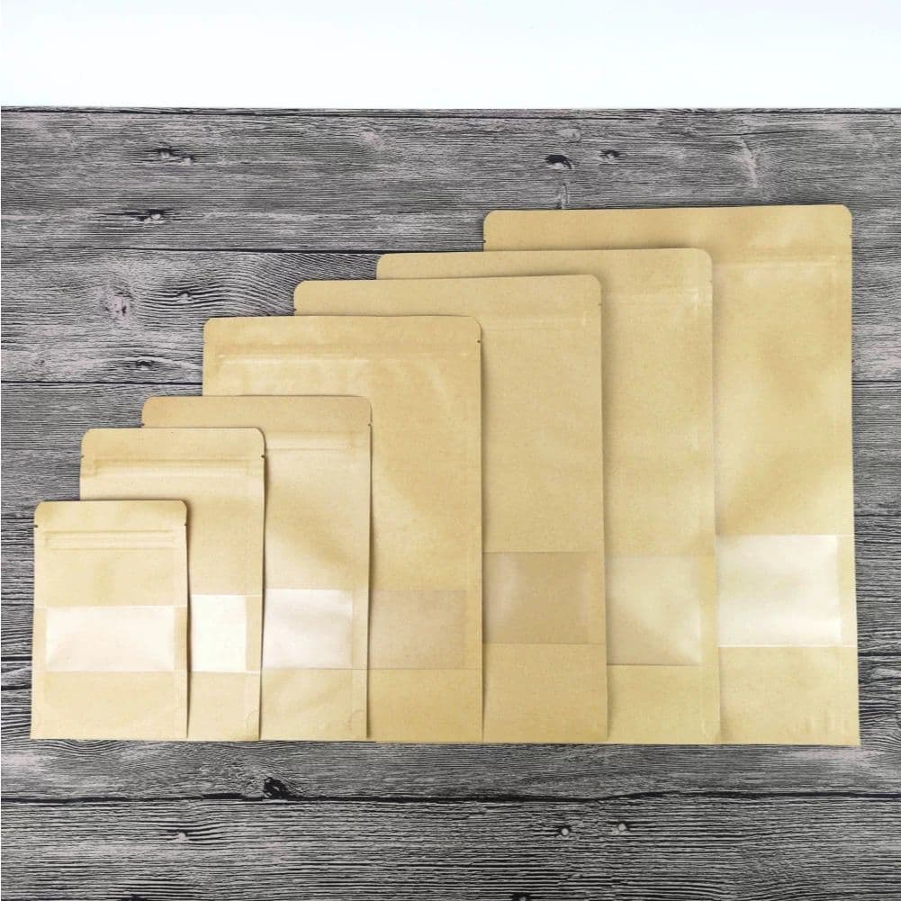 Saco Stand Up Pouch Kraft Fosco C/ Visor Escolha O Tamanho kit 10/50 unidades