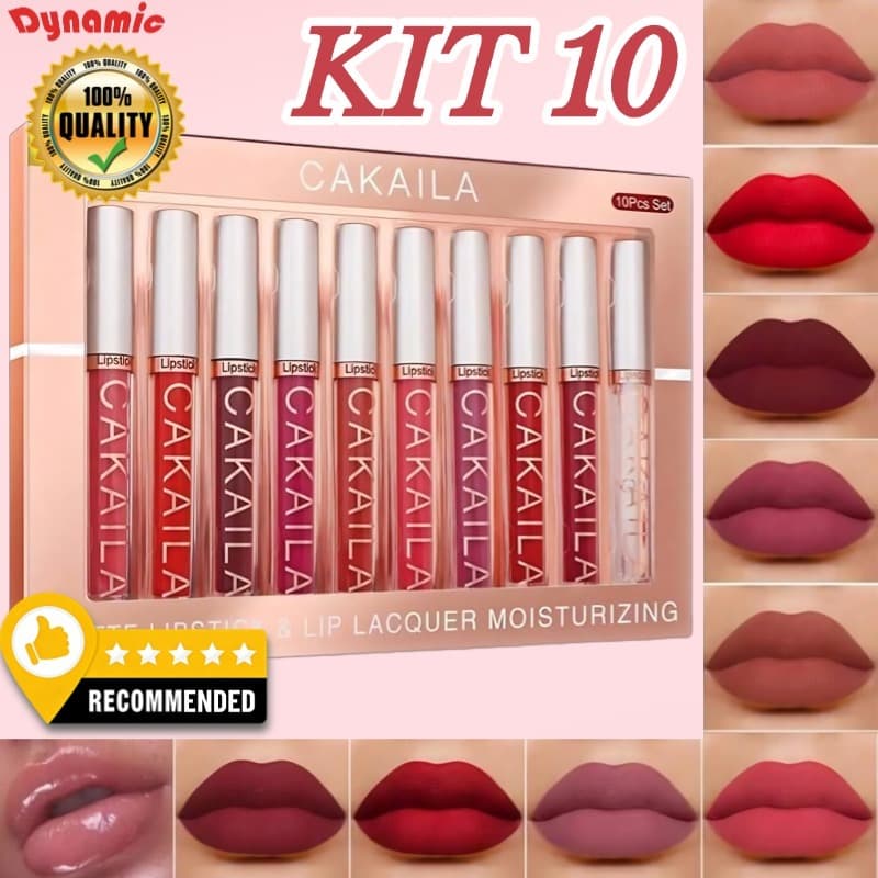 10-Color Brilho Labial Fosco à Prova D'Água com Hidratação Natural e Saudável CAKAILA Batons Acessíveis