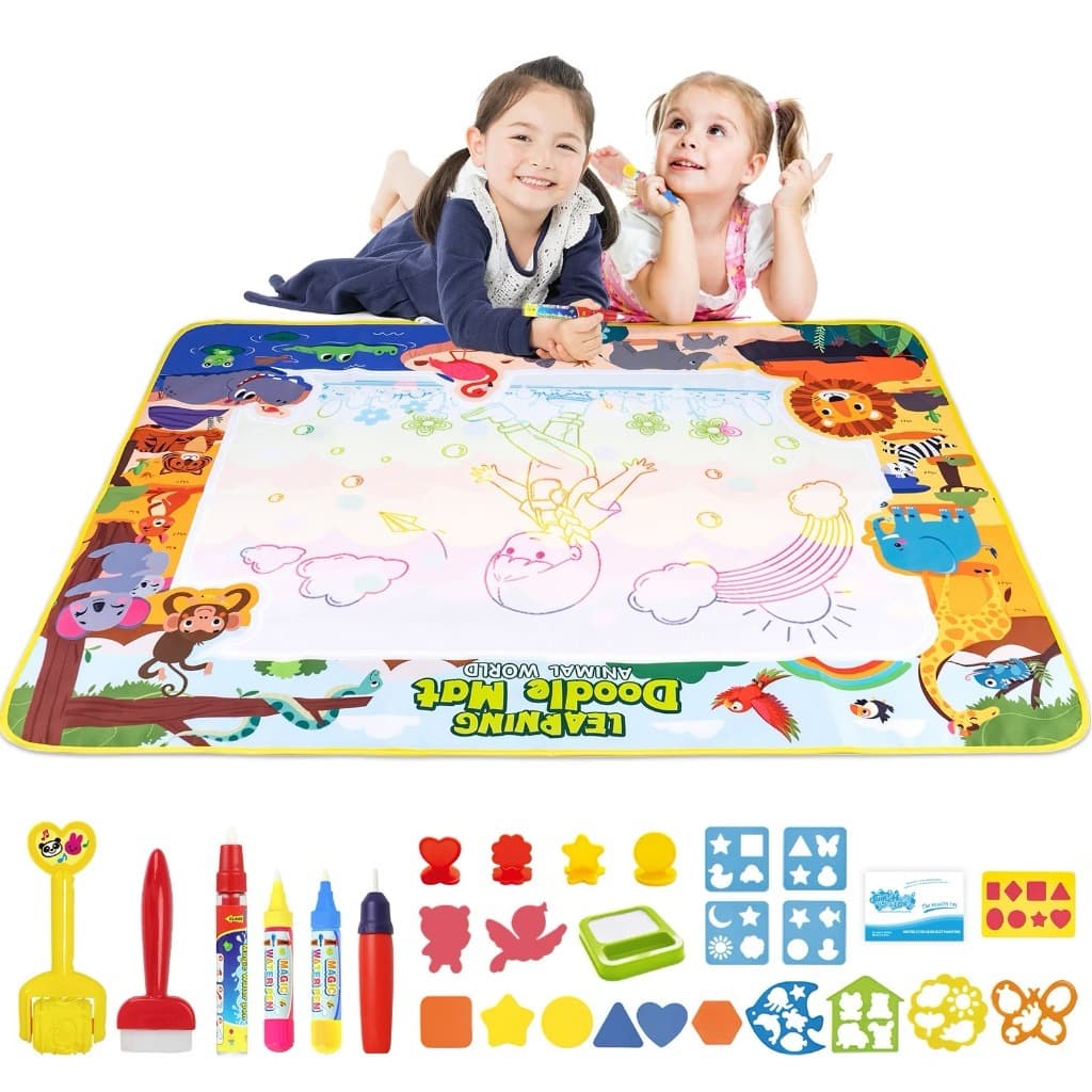 Tapete de Desenho com Água Infantil Educativo, Mágico, com Caneta e Carimbos 3 tamanhos Disponíveis