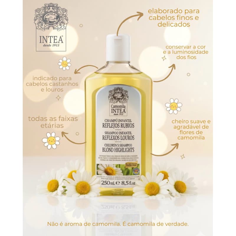 Shampoo Camomila Intea Reflexos Louros Infantil 250 ml