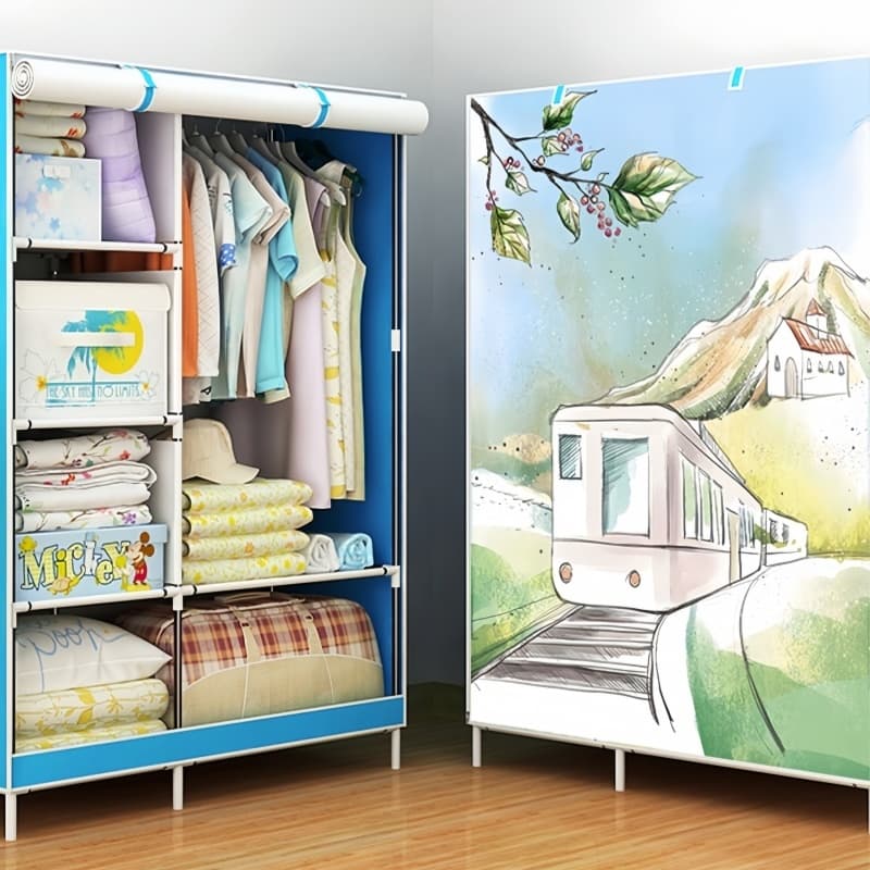 Portátil Multifuncional Guarda Roupa Dobrável Organizador De Roupas Promoção