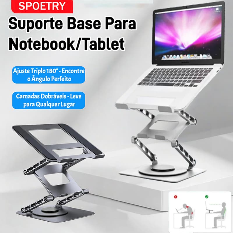 Suporte Base Para Notebook/Tablet – Suporte Para Notebook Dobrável De Ferro