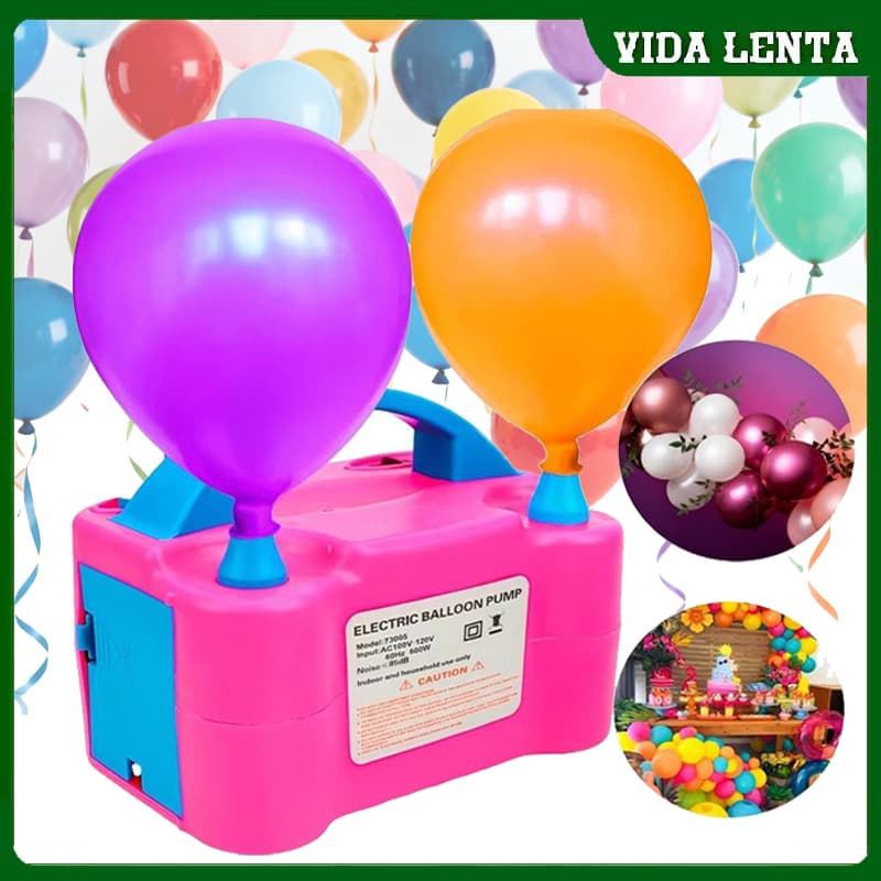 Bomba Inflável Elétrica de Balões 2 Bicos 110V/220V - Ideal para Decoração de Eventos e Festas