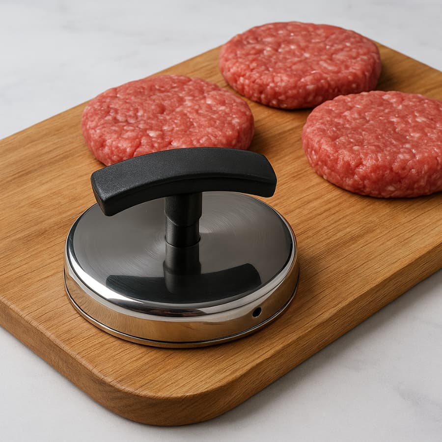 Forma-Modelador-De Hambúrguer alumínio-Fazer-Hambúrguer-Frigideira- Caseiro-Fácil