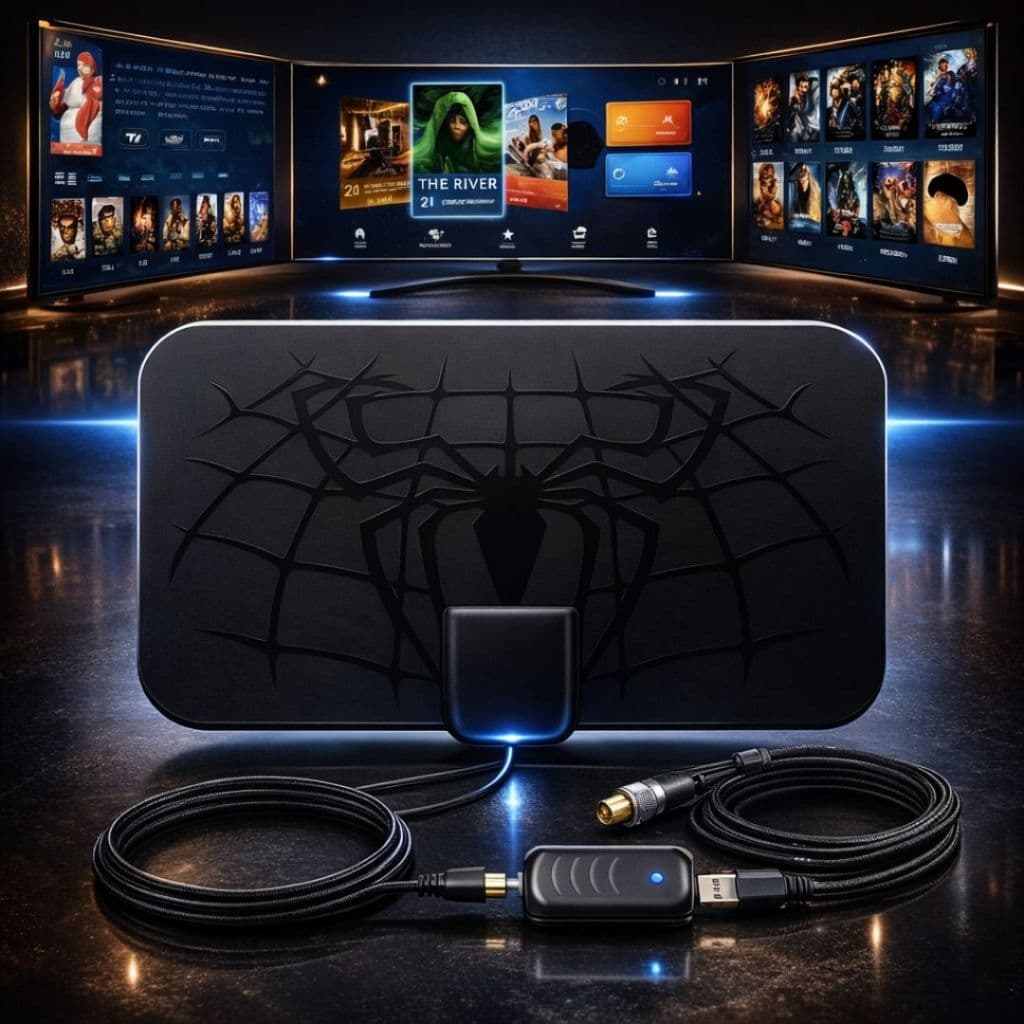 Antena De Tv Digital Com Amplificador Sinal Tv Digital 4k Booster Sinal 10xmais Forte