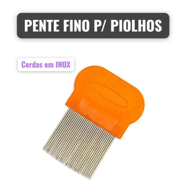 Pente Fino p/ Remoção de Piolhos e Lêndias c/ cerdas em INOX