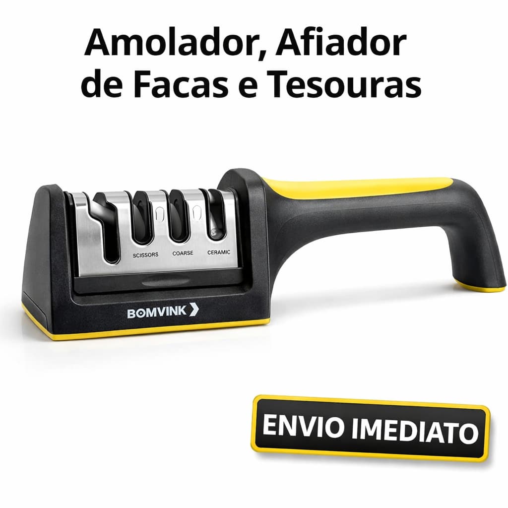Amolador até 2 und Afiador 4 em 1 para Faca e Tesouras Profissional – Robusto - Eficiente e Prático