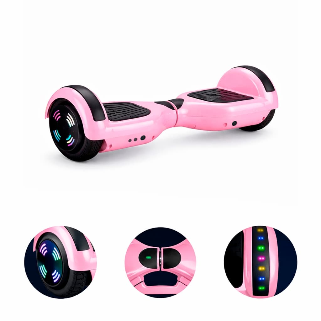 Hoverboard Skate Elétrico 6.5 Led Bluetooth Rosa