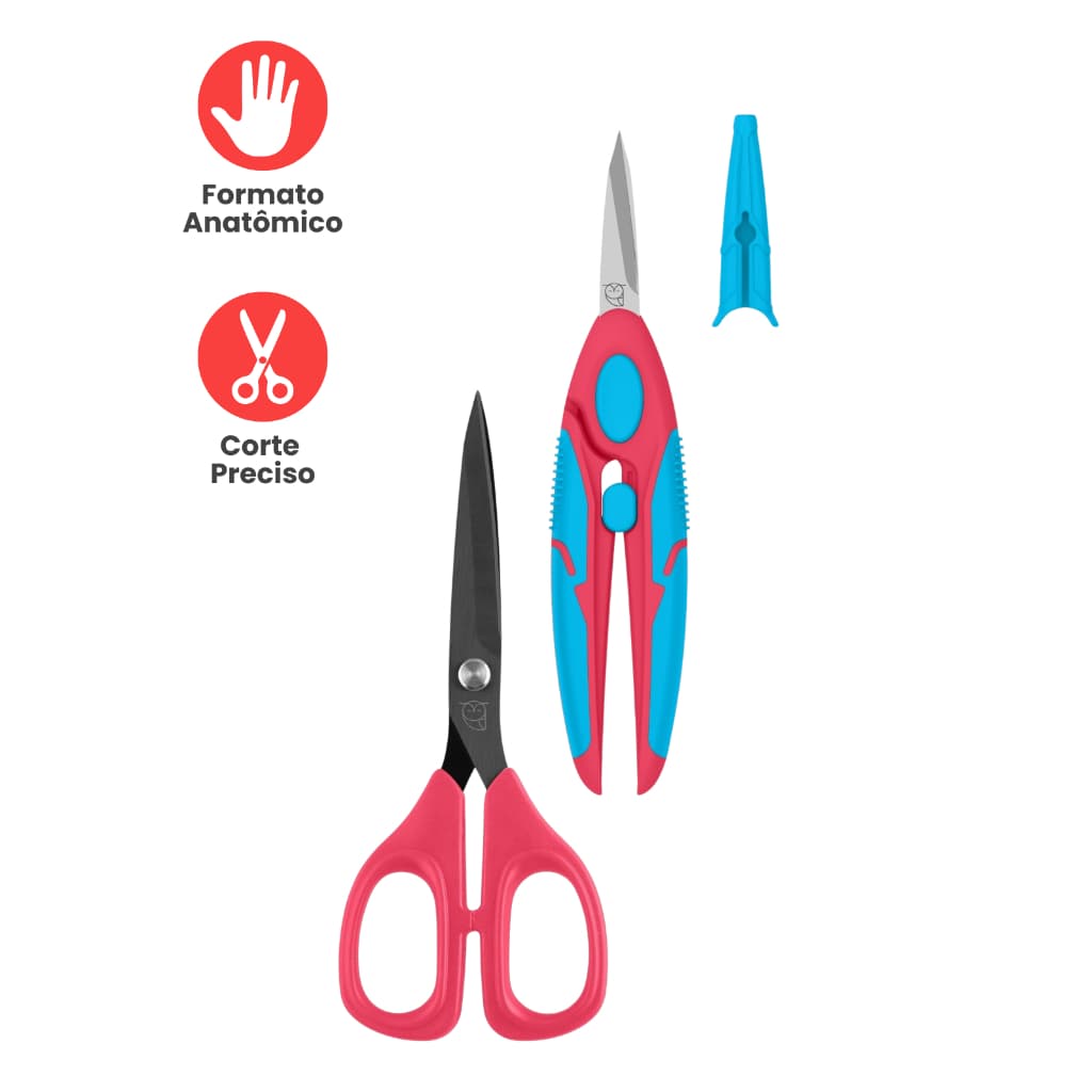 Kit de Tesouras Profissionais Quero Fazer Festas