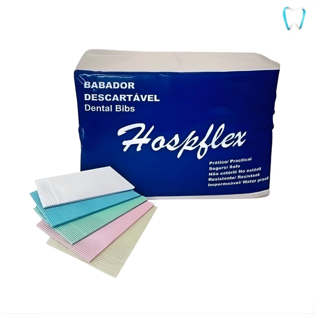 Babador Toalha Descartável Impermeável Hospflex Pct c/100 Unidades Mais Absorção Resistente