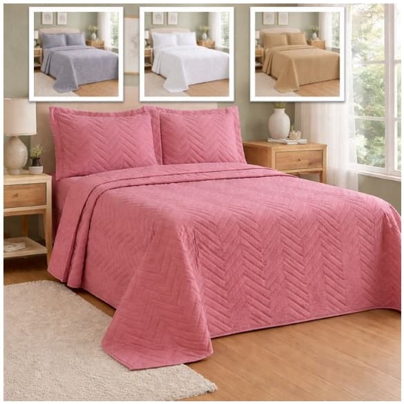 Jogo Cobre Leito e Fronhas Dupla Face Colcha Casal ou Queen 170 Fios Liso