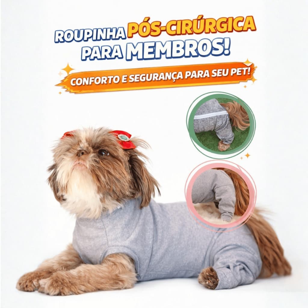 Roupa Pós Cirúrgica de Membros PET POSTERIORES /TRASEIRA Gaby pet
