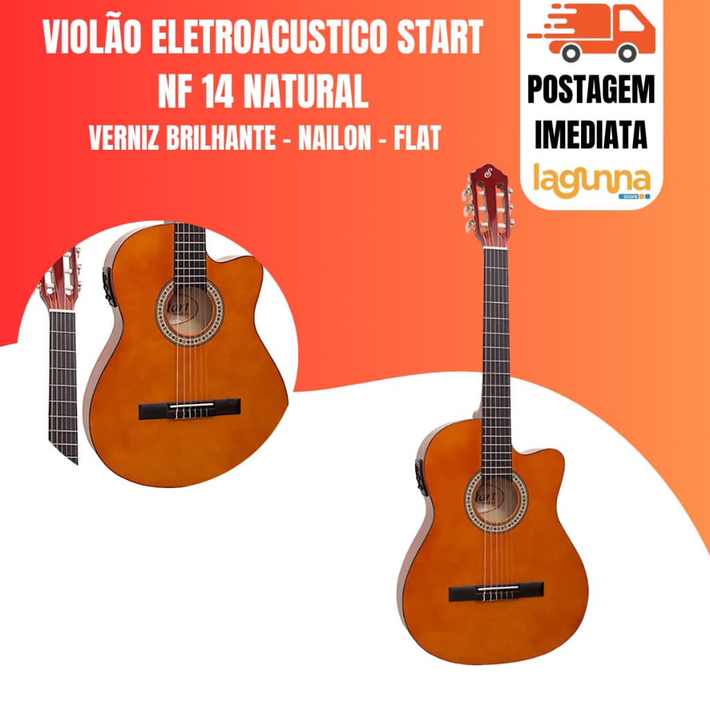 Violão Eletroacústica Giannini Start NF-14 CEQnatural Bordo Escurecido Verniz Brilhante