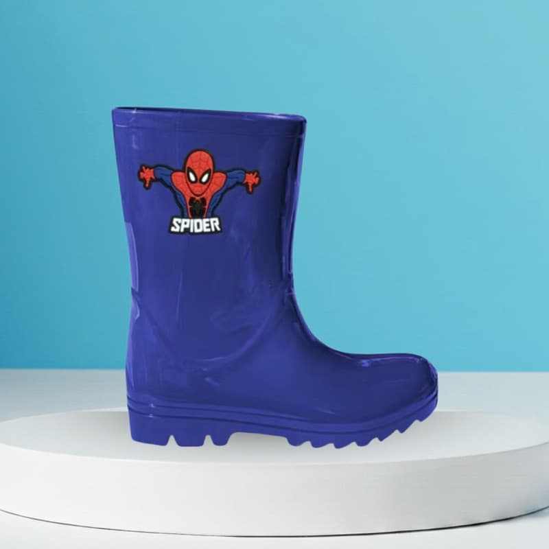Galocha Botinha de Chuva Infantil Masculino Kids Personagem Menino Aranha Confortável Antiderrapante Lazer Brincar Leve