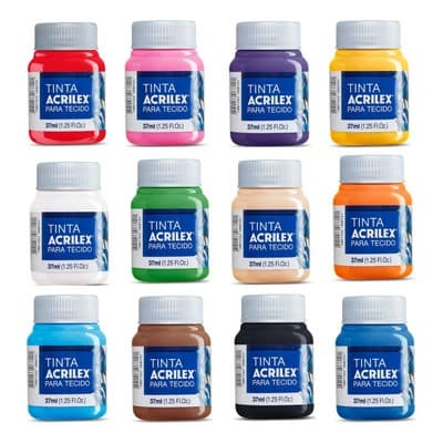 Tinta para Tecido Fosca 37ml - Acrilex (Escolha as Cores)