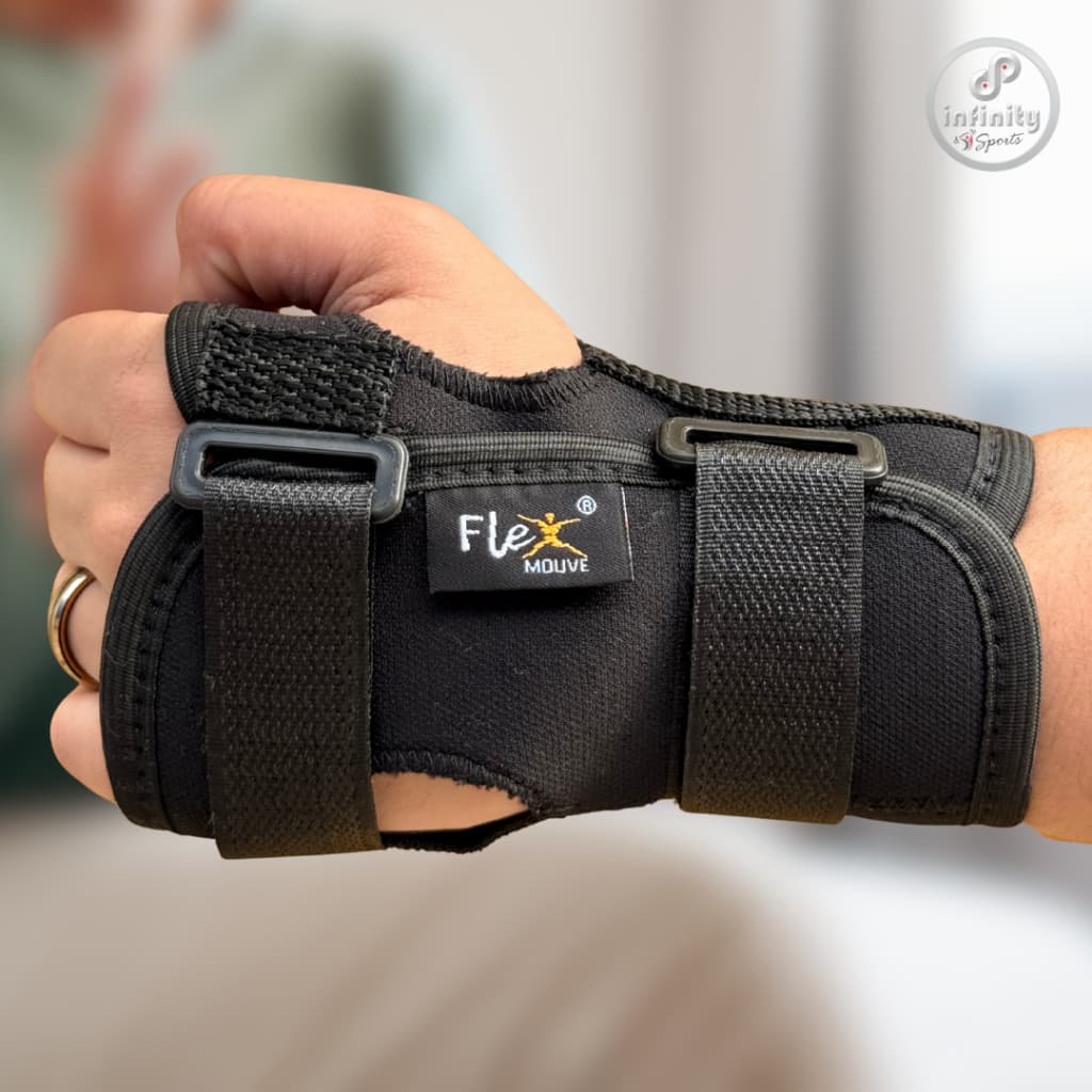 Munhequeira com Tala Curta Flex Mouve Luva Órtese Imobilizadora de Pulso Bilateral Tendinite Túnel do Carpo Ajustável