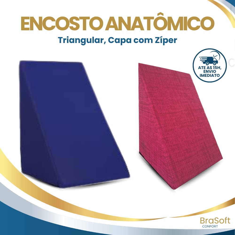 Travesseiro Encosto Triangular Repouso Leitura Capa Com Ziper