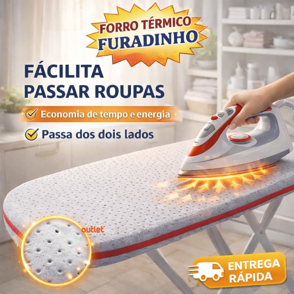 Capa Para Tábua De Passar Roupa Com Forro Térmico Aluminizado Acolchoado Com Espuma para Todos os Modelos e Tamanhos