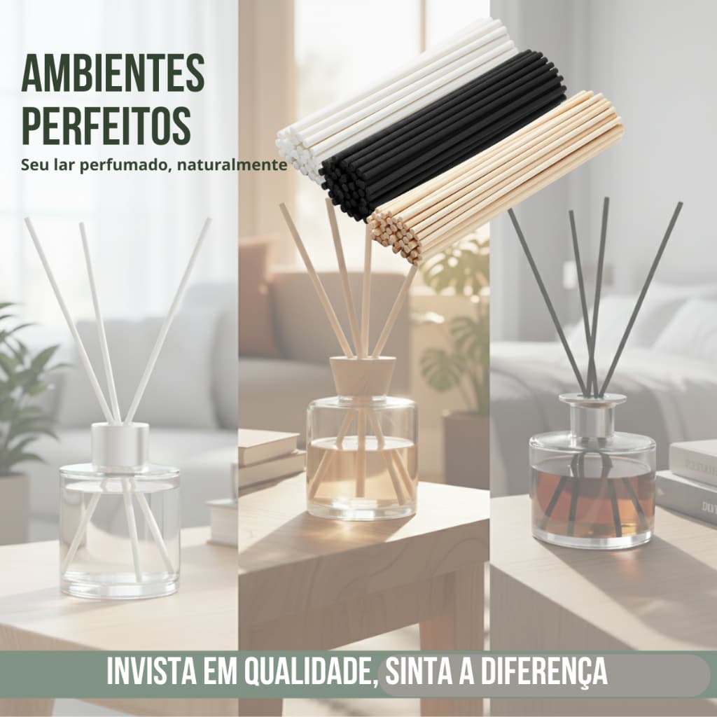 5 10 20 30 50 100 Varetas Fibra Algodão Premium Aromatizador Difusor Ambiente 20cm 30cm