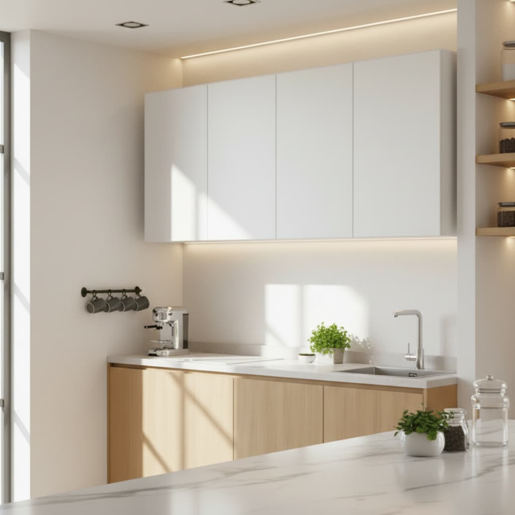 Armário Suspenso Organizador 4 Portas Prateleiras Multiuso Cozinha e Lavanderia