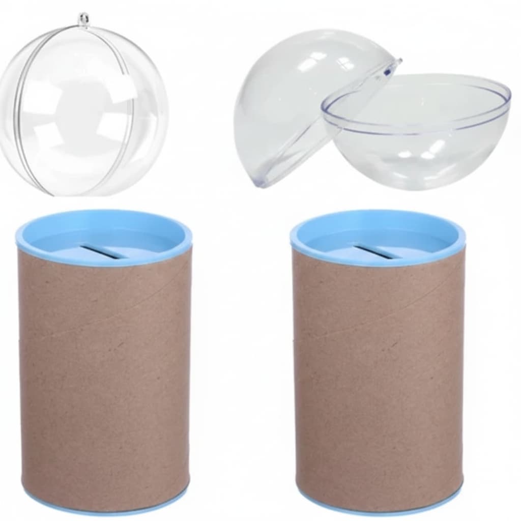 Combo Festa Cofre Duplo: 10 Cofrinhos  10x6cm + 10 Esferas Acrílicas 6,5 cm para Personalizados