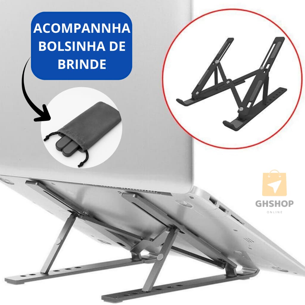 Suporte Para Notebook Base Mesa Apoio Tablet Portatil com Regulagem Dobravel