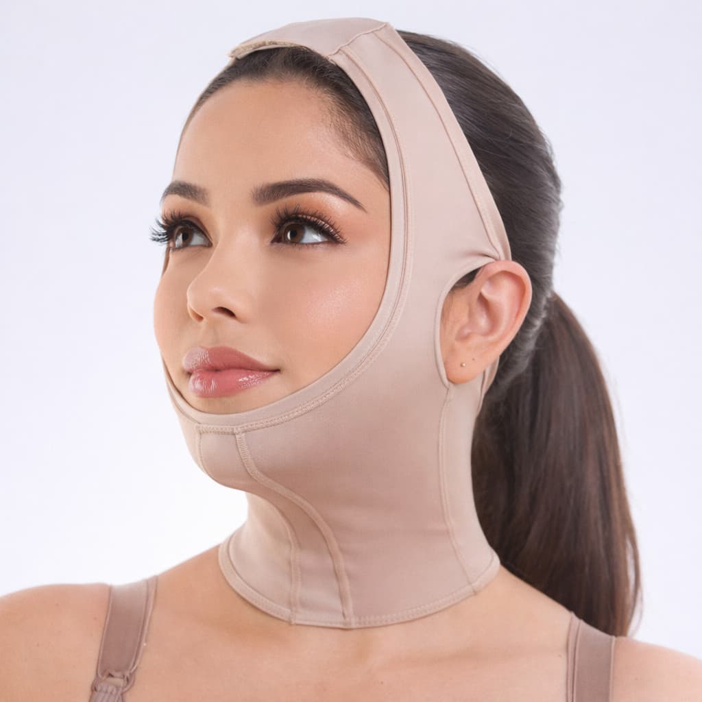 Máscara facial faixa mentoneira reafirmante, levantamento de queixo  papada e antirugas máscara compressão tecido macio