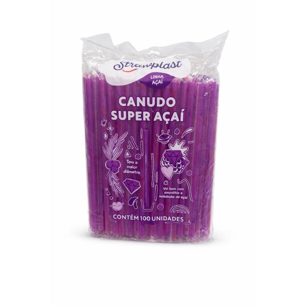 CANUDO SUPER AÇAÍ 10MM ROXO STRAWPLAST