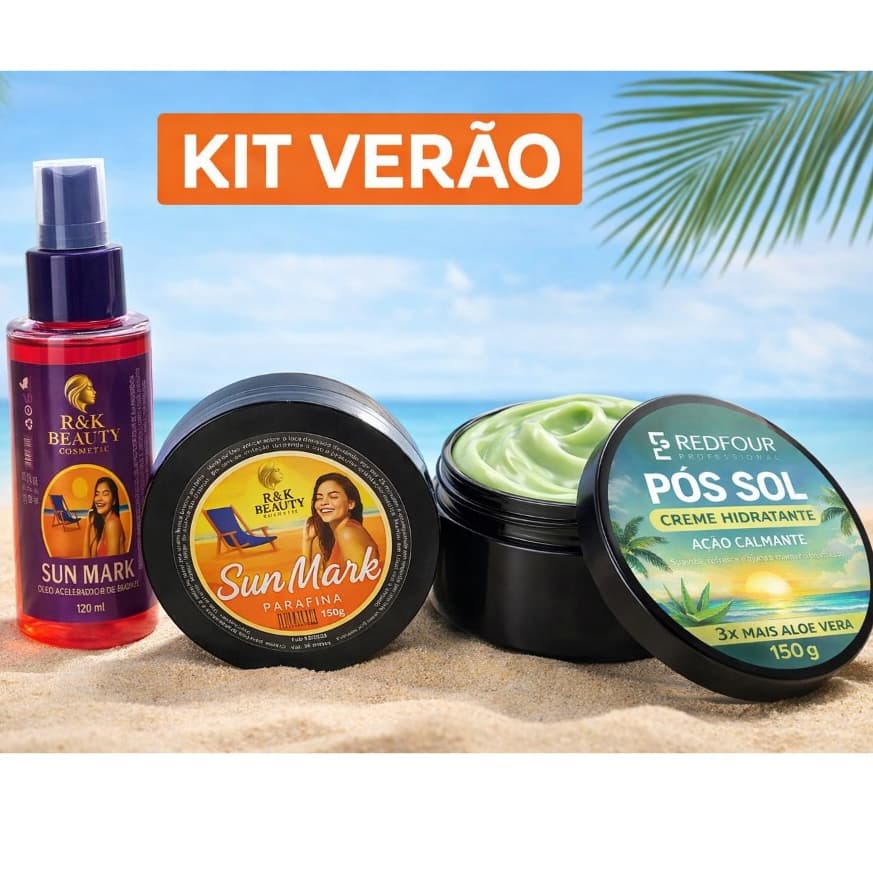 Kit Óleo Acelerador 120ml  + Parafina Ativador De Bronze 150g Marquinha De Fita Biquíni