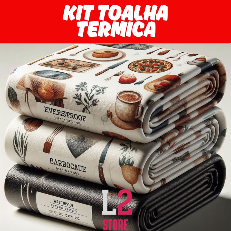Kit 3 Toalhas Plástica Térmica Forro para Mesa Impermeável 4 e 6 Lugares