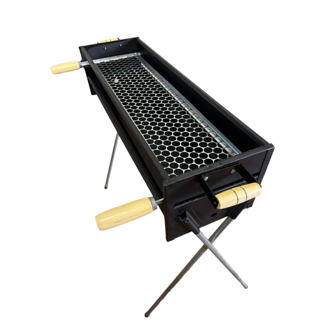 Promoção Churrasqueira Espetinho Reforçada A Carvão Espeteira Tradicional 80X25cm Casa Bar Restaurante