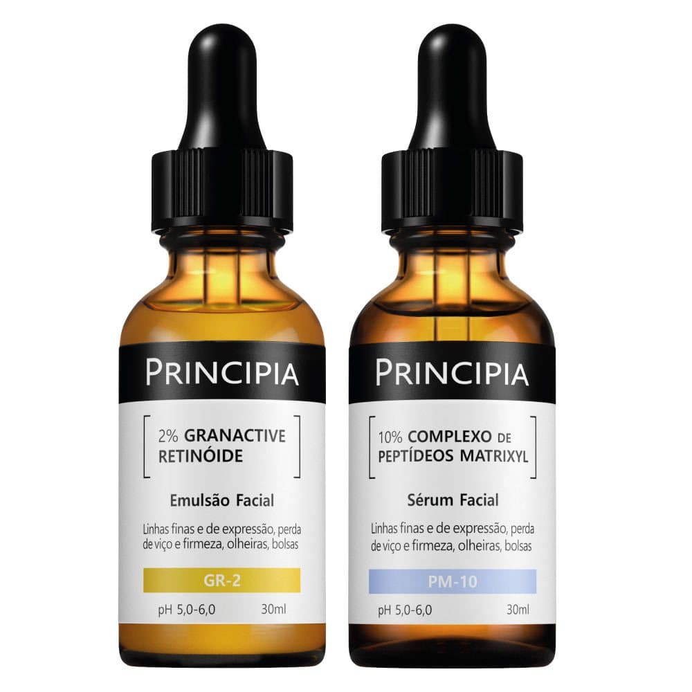 Principia Kit Renovação da Pele - Tratamento Noturno c/ Sérum Granactive Retinóide GR-2 + Sérum Peptídeos PM-10