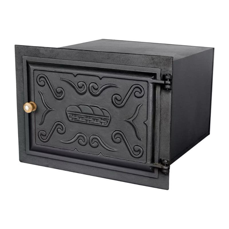 Forno Grande Fogão A Lenha 54x40x51 Porta Alumínio Caixote Aço