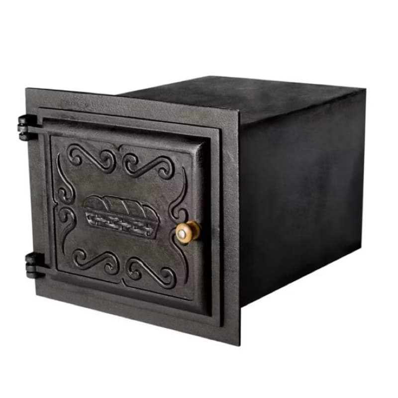 Forno Pequeno Fogão A Lenha 44x39x47 Porta Alumínio Caixote Aço