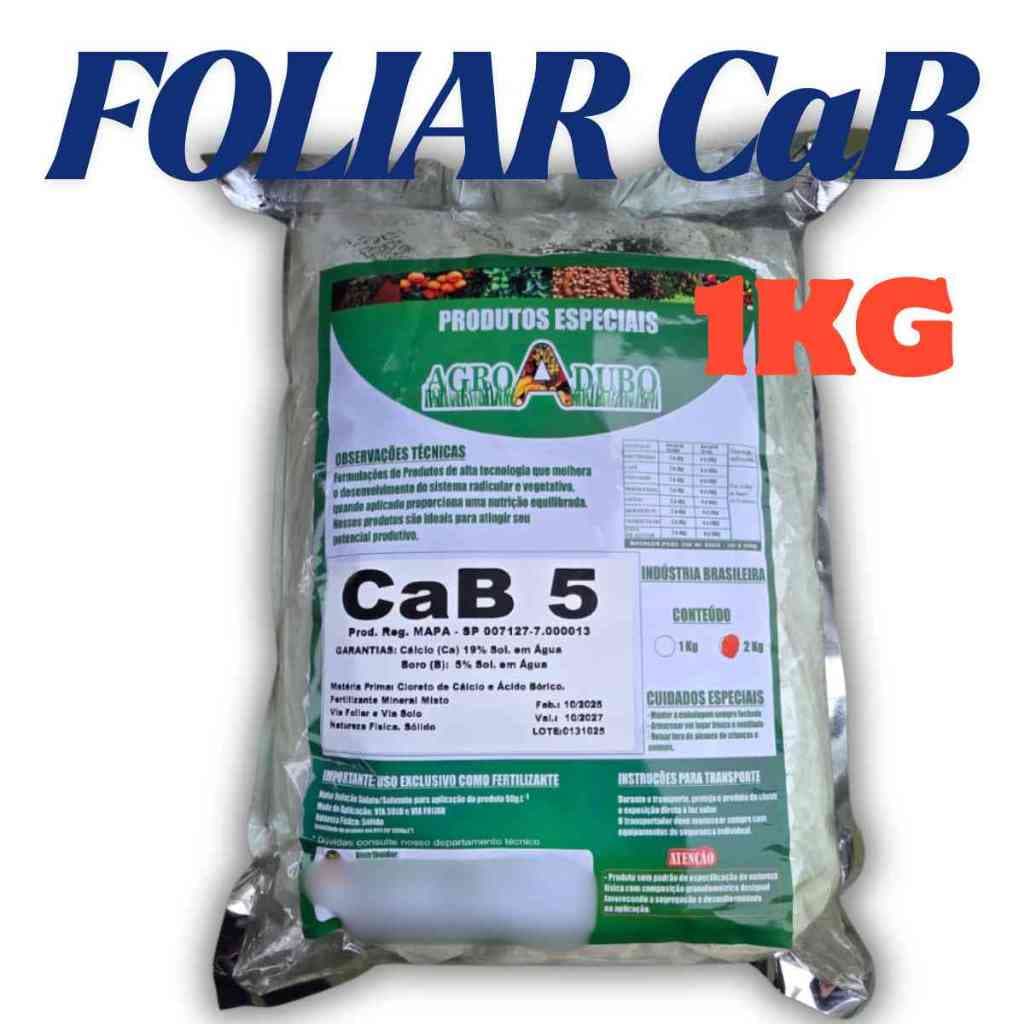 Fertilizante Foliar Cab Calcio19% Boro 5% 1kg Adubo