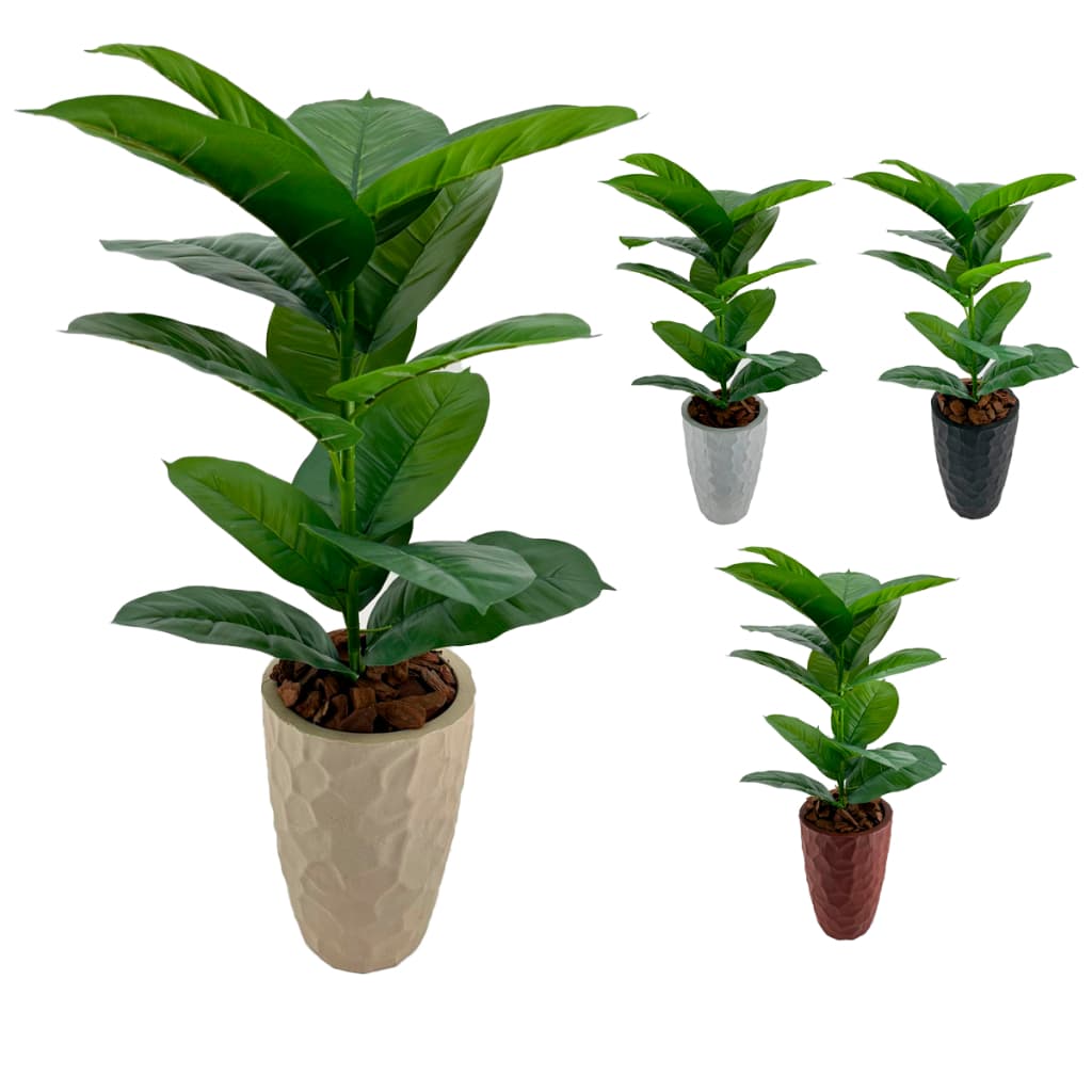 Vaso Polietileno + Planta Artificial Jiboia Follhas Grande Decoracao Jardim