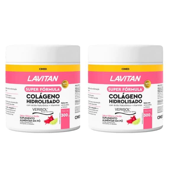 Lavitan Colágeno Hidrolisado Verisol Sabor Hibisco e Limão 300g